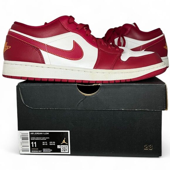 Air Jordan 1 Low Cardinal Red / Light Curry – Men’s Size 11 (EU 45) | OG Box - Picture 1 of 13